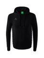 Erima Kapuzenpullover Essential Team Kapuzensweat (weiche Baumwolle, Rippbündchen) schwarz/grau Herren